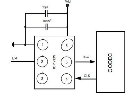 MP45TD01 digital microphone schematic diagram