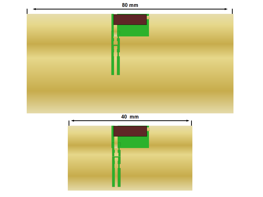 Ceramic loop antenna with two visable pins