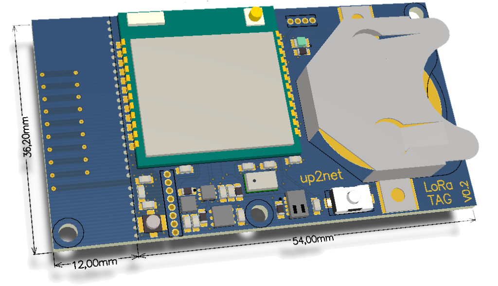 LoRa Tag antenna 3D drawing