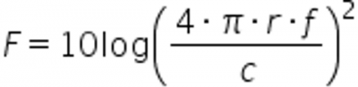 Formula for free space loss