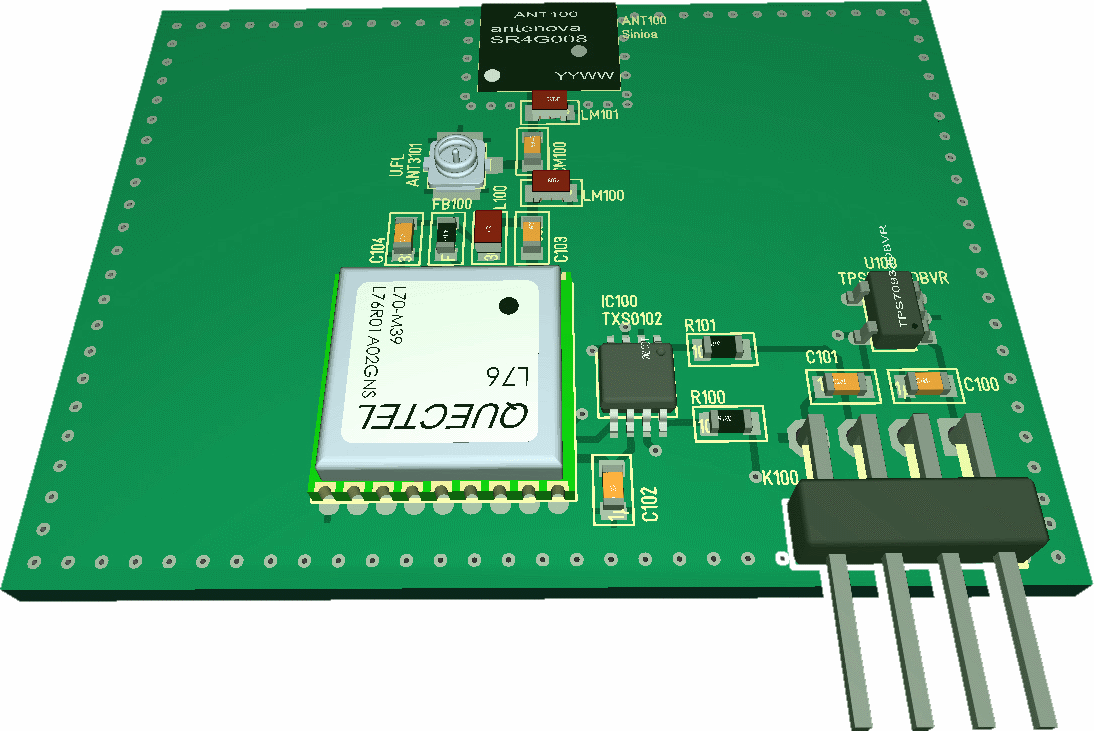 Jet Ledsager Gods GNSS antenna test PCB made by the akorIoT team