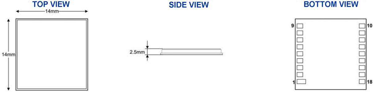 GPS antenna module dimensions